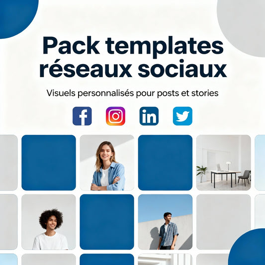 Pack templates réseaux sociaux – visuels personnalisés pour posts et stories